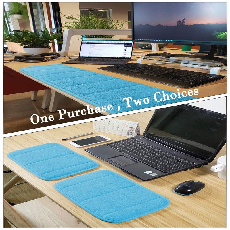 AUHOKY 2 Sets Ergonomic Computer Elbow Wrist Pad, AUHOKY Long & Short Size Combination Keyboard Wrist Rest Elbow Support Mat for Office Desktop Working Gaming - Memory Foam Relieve Elbow Pain (Blue) - Image 2